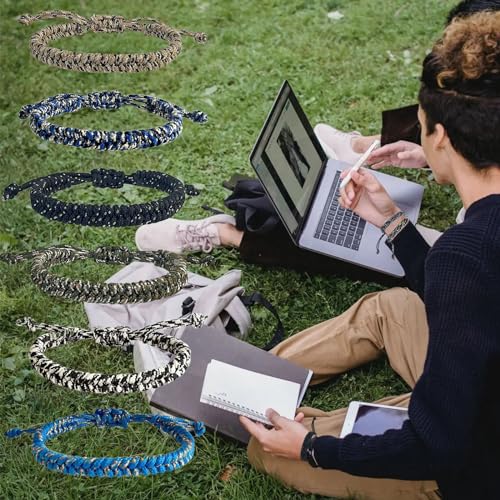 YANMIN 12 Pack Braided Friendship Bracelets – Adjustable Paracord Cord Bracelets for Teen Boys, Easter Basket Fillers, Birthday Party Favors