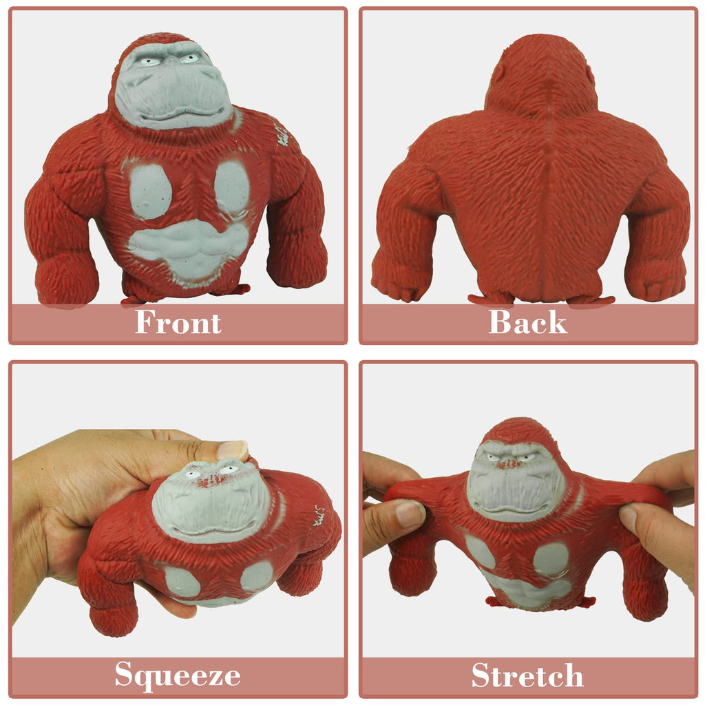 YANZHE Red Squishy Monkey Stress Toy – Soft Stretchable Gorilla for Anxiety Relief, Sensory Play for Kids and Adults