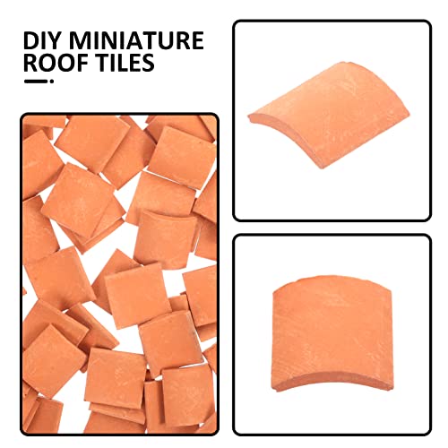 Yardwe 80-Piece Miniature Roof Tiles – 1:16 Scale Pottery Clay for Dollhouse, Diorama, and Model Building