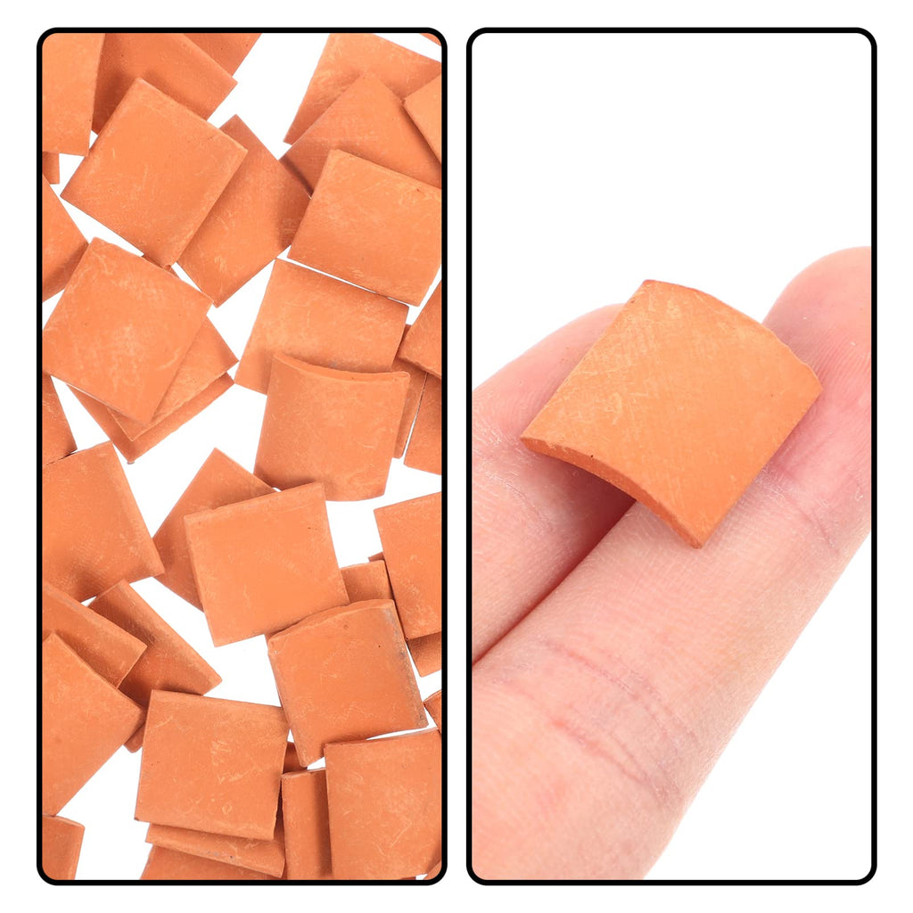 Yardwe 80-Piece Miniature Roof Tiles – 1:16 Scale Pottery Clay for Dollhouse, Diorama, and Model Building