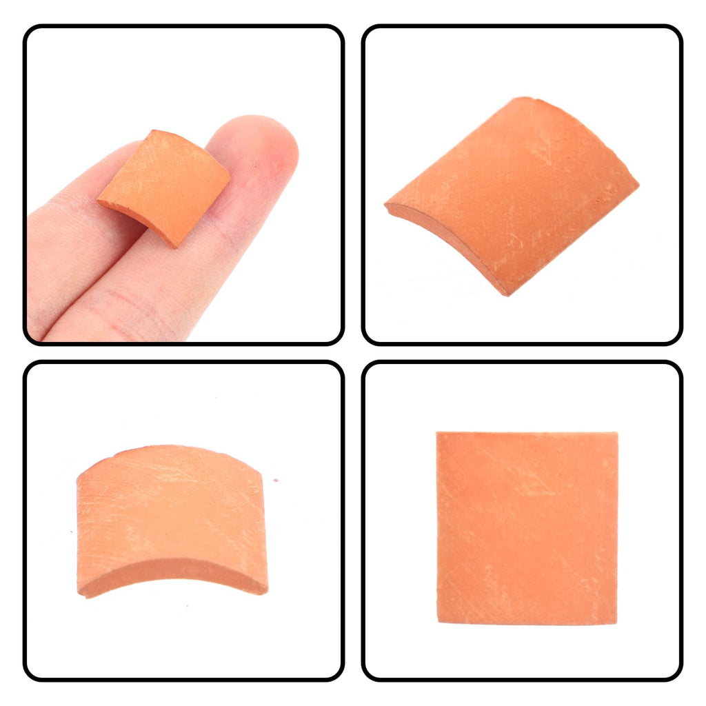 Yardwe 80-Piece Miniature Roof Tiles – 1:16 Scale Pottery Clay for Dollhouse, Diorama, and Model Building