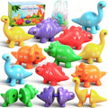 Yeahbof Dinosaur Letters Matching Game – 26 ABC Alphabet Double-Sided Uppercase & Lowercase, Montessori Fine Motor Toy for Toddlers 1-5 Years