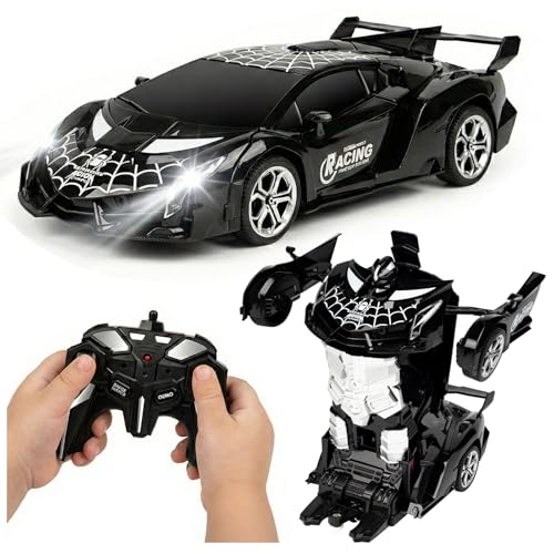 YEJUAWEN EN02 2.4GHz Gesture Control Transforming RC Car – Spider Robot & Race Car, 360° Rotation, Glow-in-the-Dark, for Kids 3-12