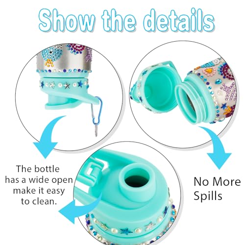 Yekepal Mermaid Gem Diamond Painting Water Bottle Kit – DIY Craft for Girls Ages 4-12