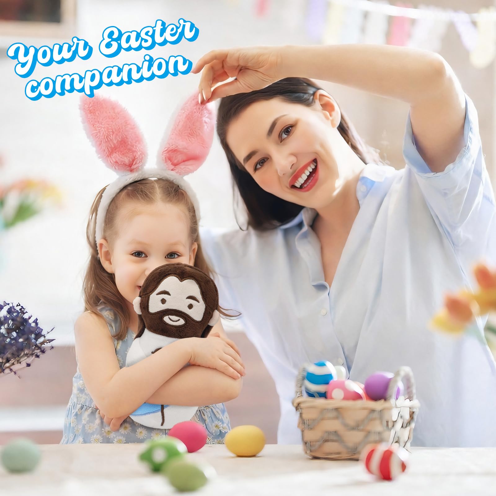 Yelakey Jesus and Mary Plush Dolls Set - 8 Inch Christian Stuffed Toys for Easter and Christmas Gifts