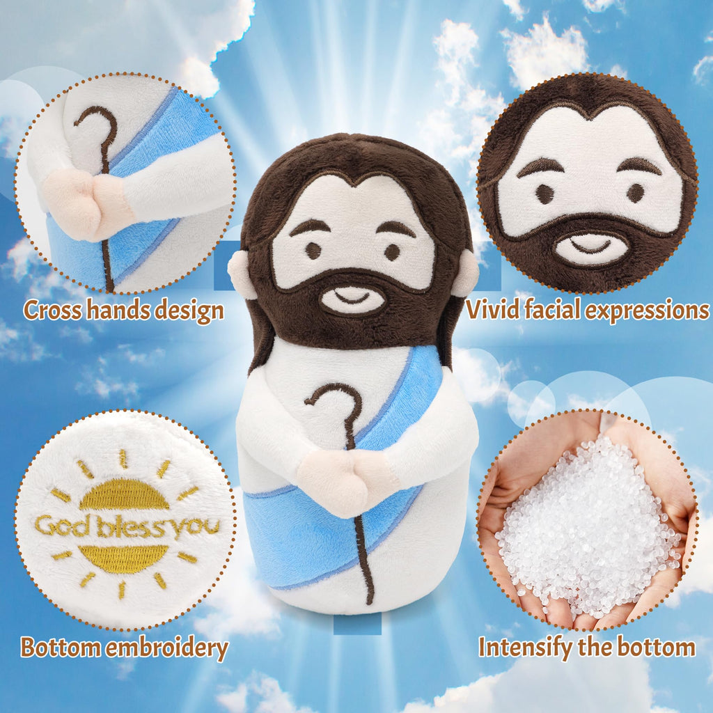Yelakey Jesus and Mary Plush Dolls Set - 8 Inch Christian Stuffed Toys for Easter and Christmas Gifts