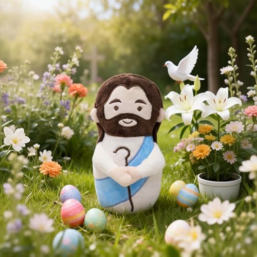 Yelakey Jesus and Mary Plush Dolls Set - 8 Inch Christian Stuffed Toys for Easter and Christmas Gifts