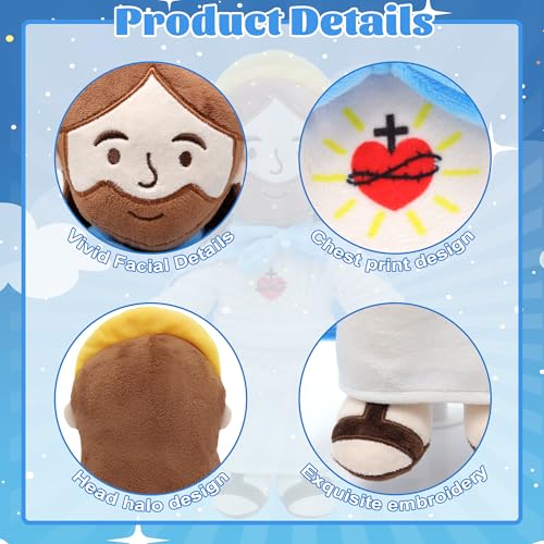 Yelakey Jesus Plush Doll 13 Inch - Soft Stuffed Religious Toy for Kids
