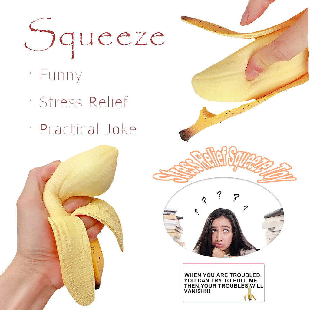 Yellow Banana Squishy Stress Relief Toy – Soft, Scented, Cute Gift for Kids and Adults