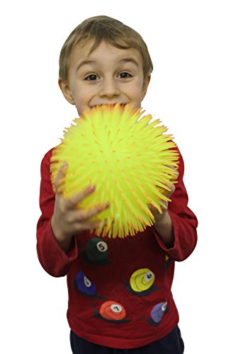Yellow Jumbo 9-Inch Knobby Puffer Sensory Ball by Curious Minds Busy Bags