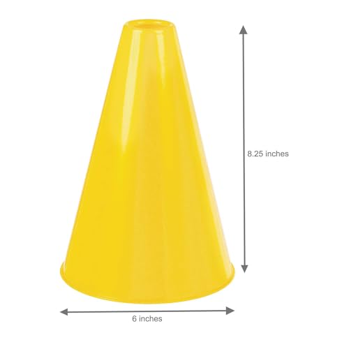 Yellow Plastic Megaphone by Amscan – Handheld, No Batteries Needed, 9.2 x 5.5 x 5.5 inches, for Sports, Cheerleading & Party Noise