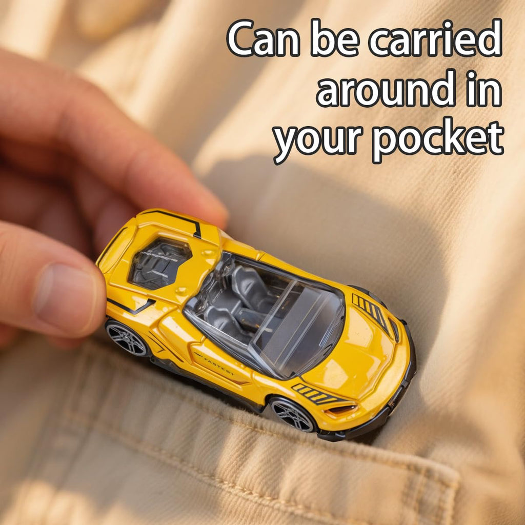 Yewkou 1:64 Scale Die-Cast Metal Toy Cars 12-Pack - Pickup, Racing, and Sports Cars for Kids Age 3+
