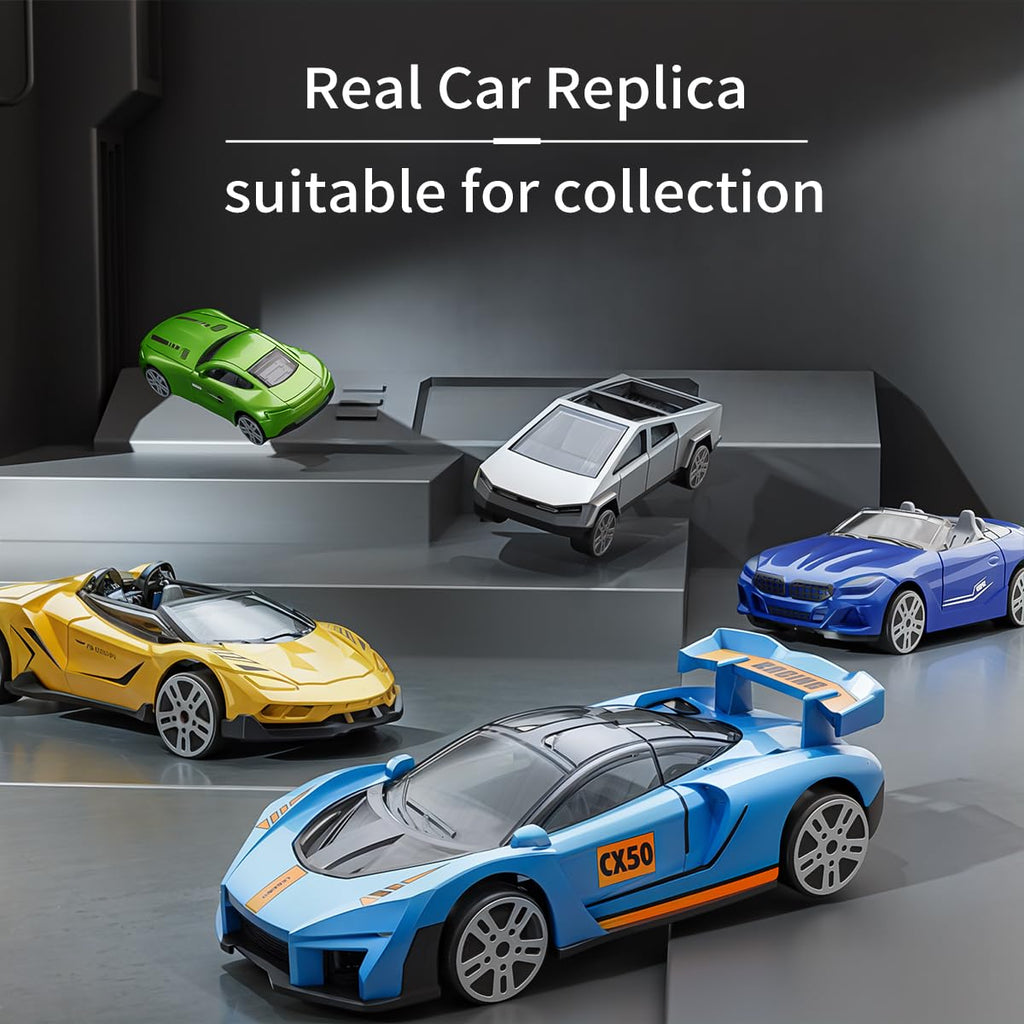 Yewkou 1:64 Scale Die-Cast Metal Toy Cars 12-Pack - Pickup, Racing, and Sports Cars for Kids Age 3+