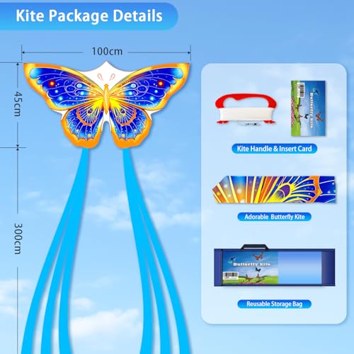 YFAFENGS Double Kite Set: Butterfly & Skull Kites for Kids and Adults, Easy to Fly and Portable