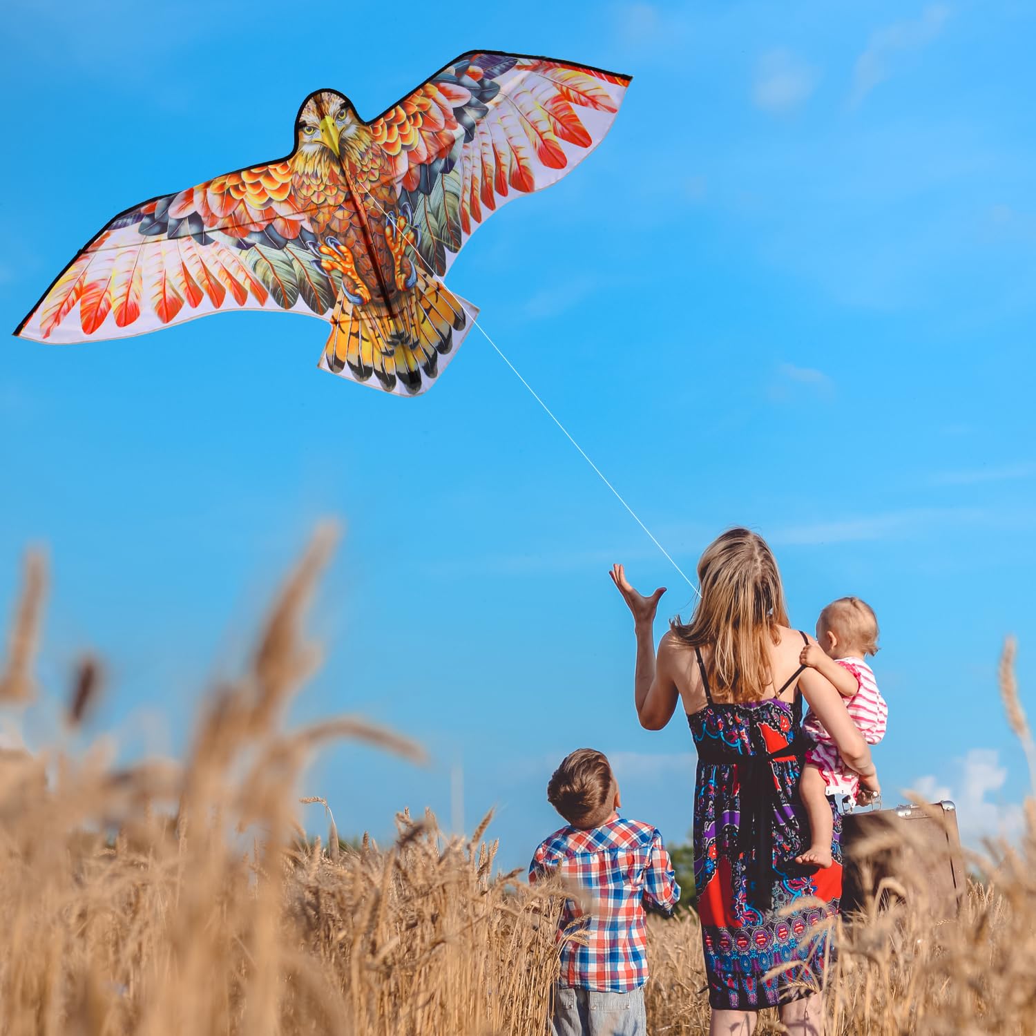 YFAFENGS Giant Red Eagle Kite – Durable Outdoor Kite for Adults and Kids, Easy to Fly at Beach or Park
