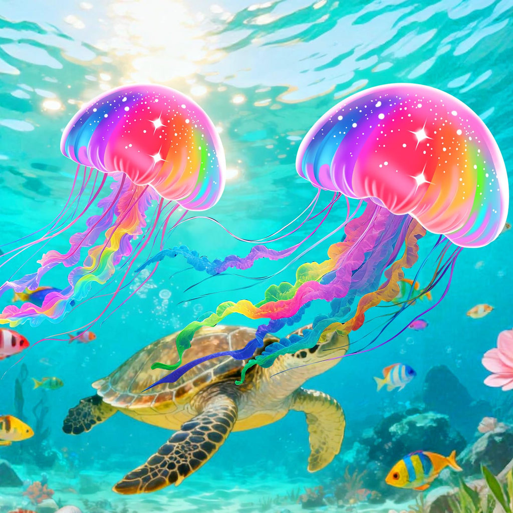 YFAFENGS Large Jellyfish Kite – Easy to Fly for Kids & Adults, Colorful Ripstop Polyester