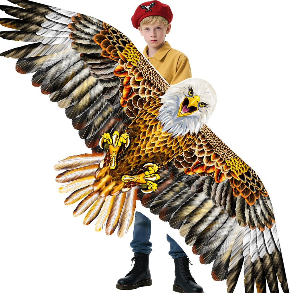 YFAFENGS Realistic Bald Eagle Kite – Durable Polyester Kite for Adults & Kids, Easy to Fly at Beach or Park
