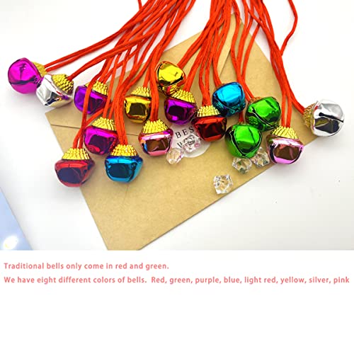 yfstyle Christmas Bell Necklace and Bracelet Set – 16-Piece Jingle Bell Jewelry for Parties and Costumes
