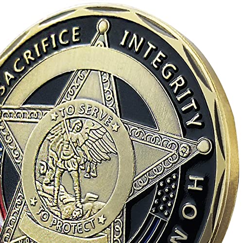 YGLLSSY Saint Michael Police Prayer Challenge Coin – Thin Blue Line Thank You Gift with Display Case