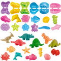 Yiklucg Dinosaur and Ocean Molds Dough Set – 18 Unique Molds + 10 Tools for Kids Aged 3-8