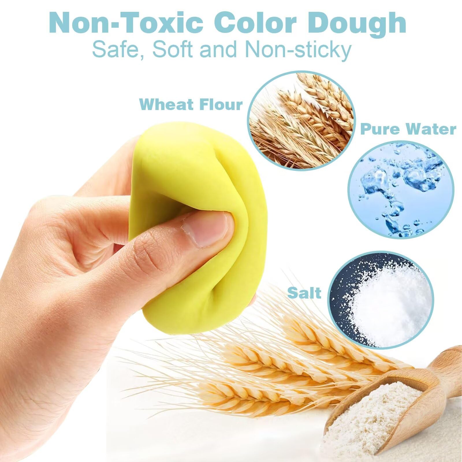 Yiklucg Dinosaur and Ocean Molds Dough Set – 18 Unique Molds + 10 Tools for Kids Aged 3-8