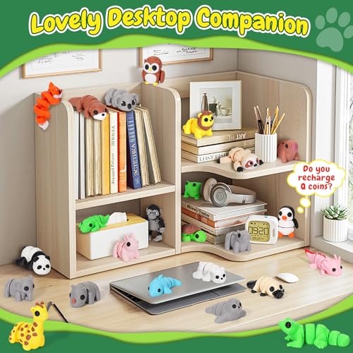 YILCER 24-Pack Mini 3D Printed Articulated Animals - Flexible Toy Figurines for Easter Baskets, Egg Fillers, and Pocket Pets