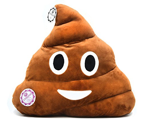 YINGGG 32cm Poop Plush Pillow – Soft Round Triangle Emotion Cushion, Cute Decorative Stuffed Toy, Brown Gift for Kids and Friends