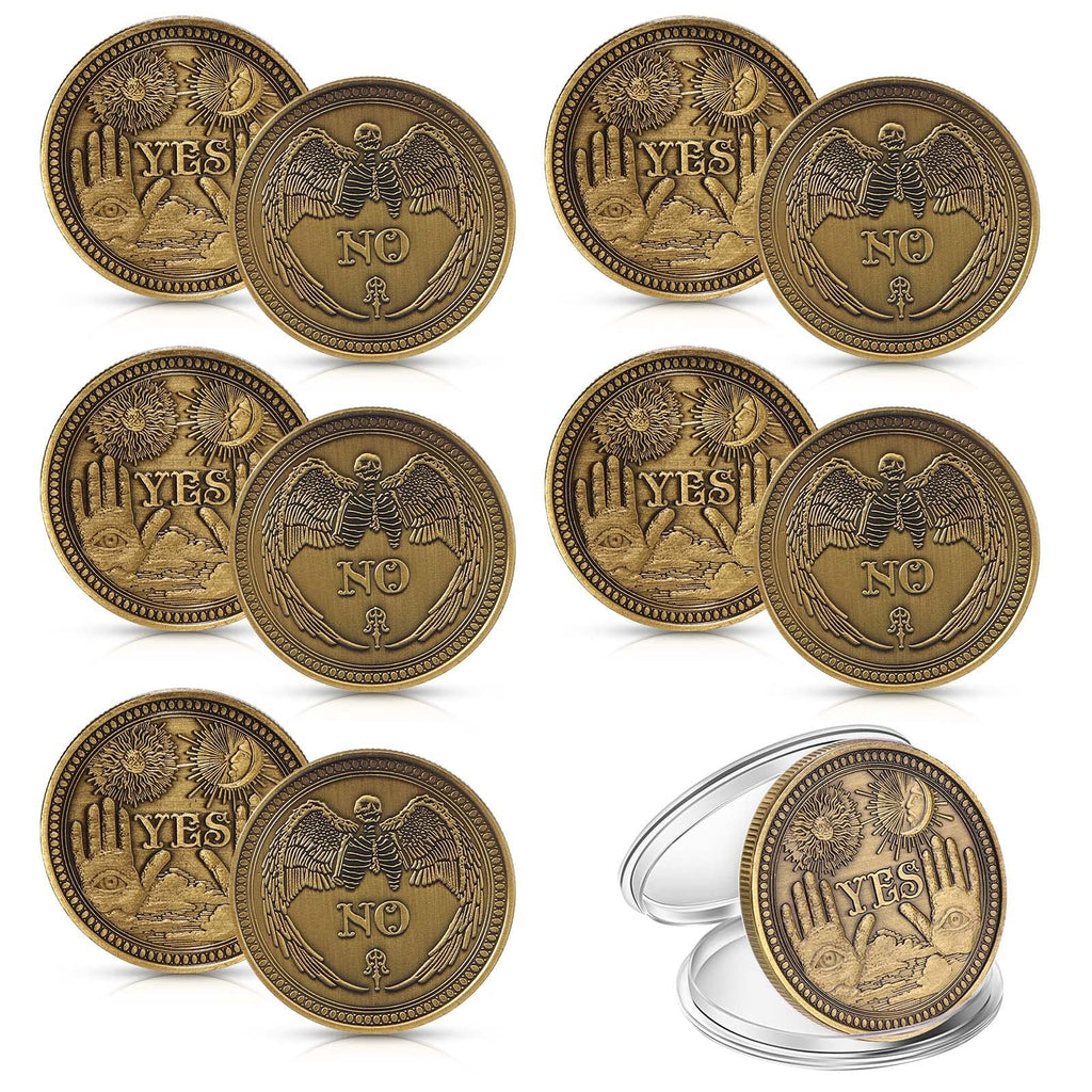 Yinkin 10-Pack Gold Yes No Challenge Coins – Decision Maker Flip Coins for Party Games, Holiday Gifts