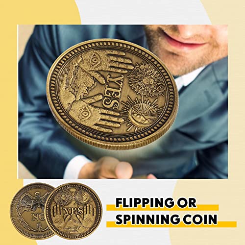 Yinkin 10-Pack Gold Yes No Challenge Coins – Decision Maker Flip Coins for Party Games, Holiday Gifts