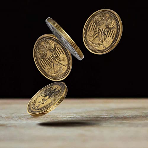 Yinkin 10-Pack Gold Yes No Challenge Coins – Decision Maker Flip Coins for Party Games, Holiday Gifts