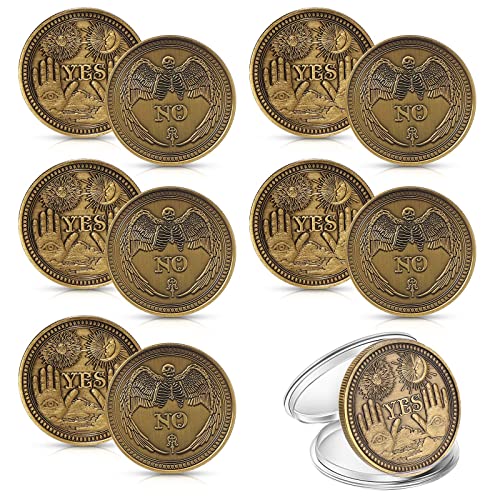 Yinkin 10-Pack Gold Yes No Challenge Coins – Decision Maker Flip Coins for Party Games, Holiday Gifts
