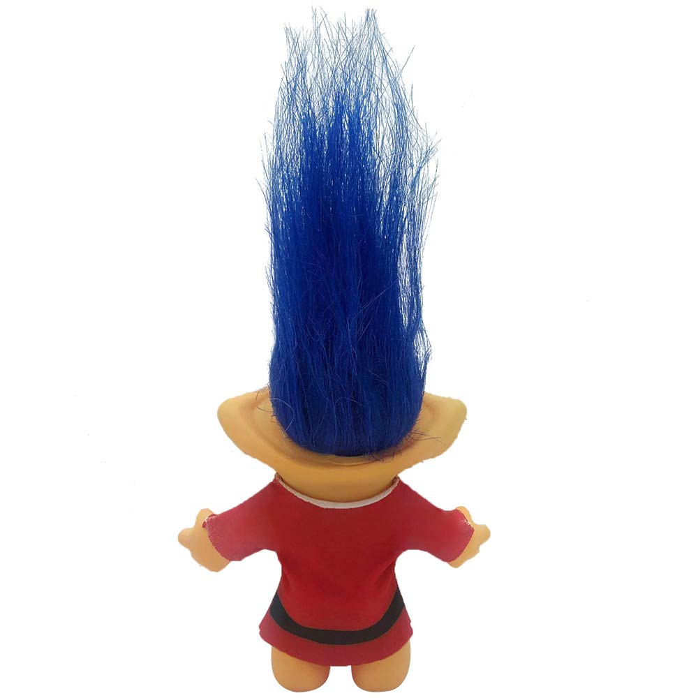 Yintlilocn Vintage Troll Doll - 7.5" Blue Hair, PVC/Polyester, for Collections & Crafts