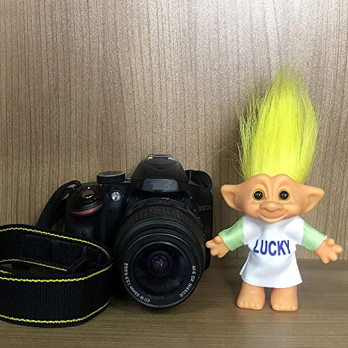 Yintlilocn Vintage Troll Doll - 7.5 Inch Yellow Hair, PVC/Polyester for Collections, Crafts, School Projects, Party Favors