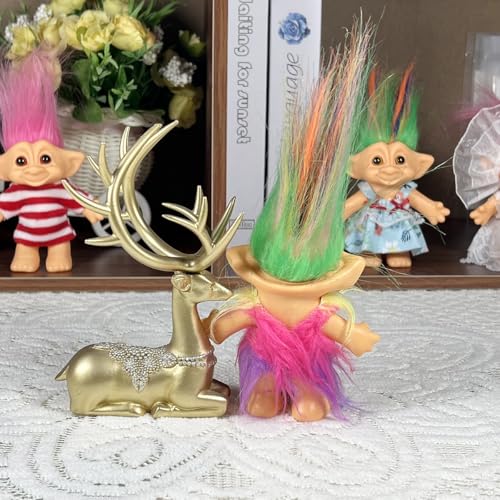 Yintlilocn Vintage Troll Doll – 7.5 Inch Collectible with Soft Hair, PVC & Polyester, for Crafts, School Projects & Party Favors