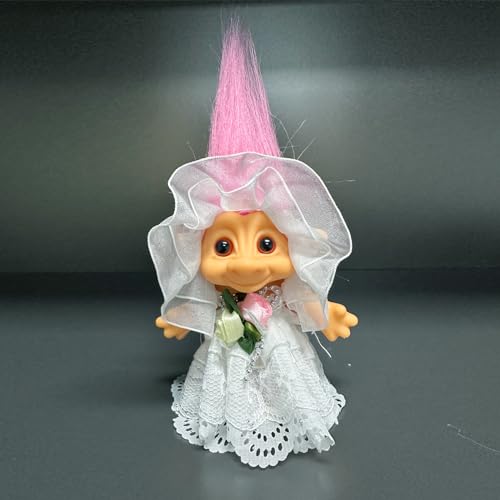 Yintlilocn Vintage Troll Doll – 7.5" White Retro Collectible with Soft Hair