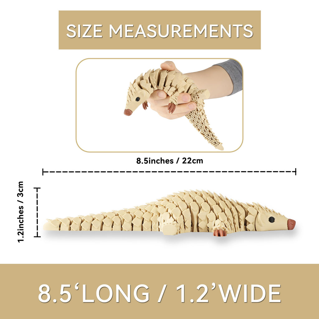 Yipintang 3D Printed Pangolin Desk Decor – 8.3" Reinforced Articulated Figure with Realistic Scaled Texture