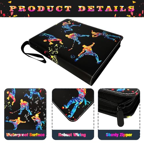 Yisheme 400-Pocket Sports Card Binder – 50 Removable Sleeves for Trading Cards