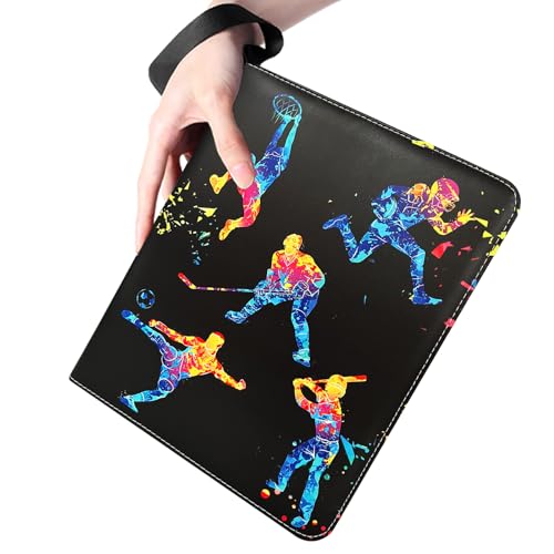 Yisheme 400-Pocket Sports Card Binder – 50 Removable Sleeves for Trading Cards