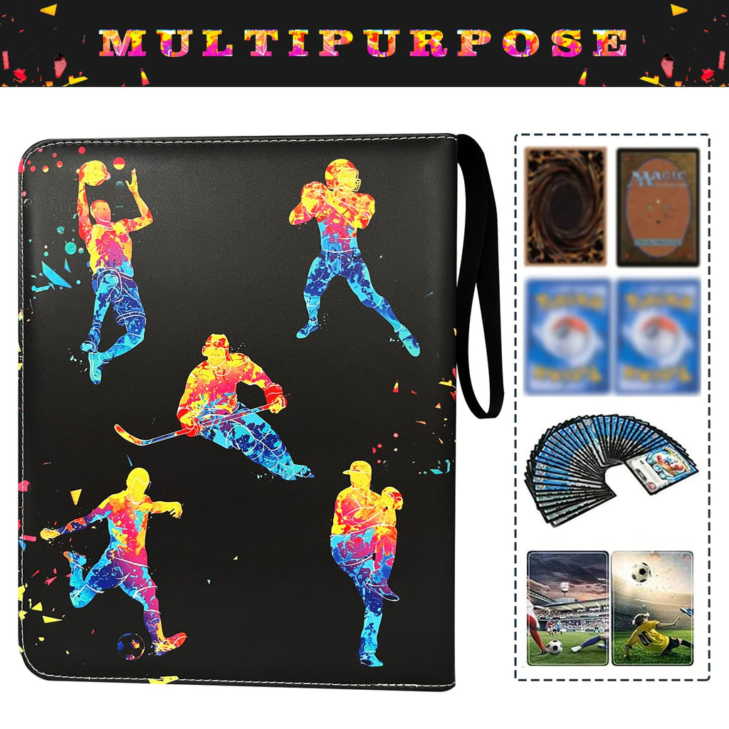 Yisheme 400-Pocket Sports Card Binder – 50 Removable Sleeves for Trading Cards
