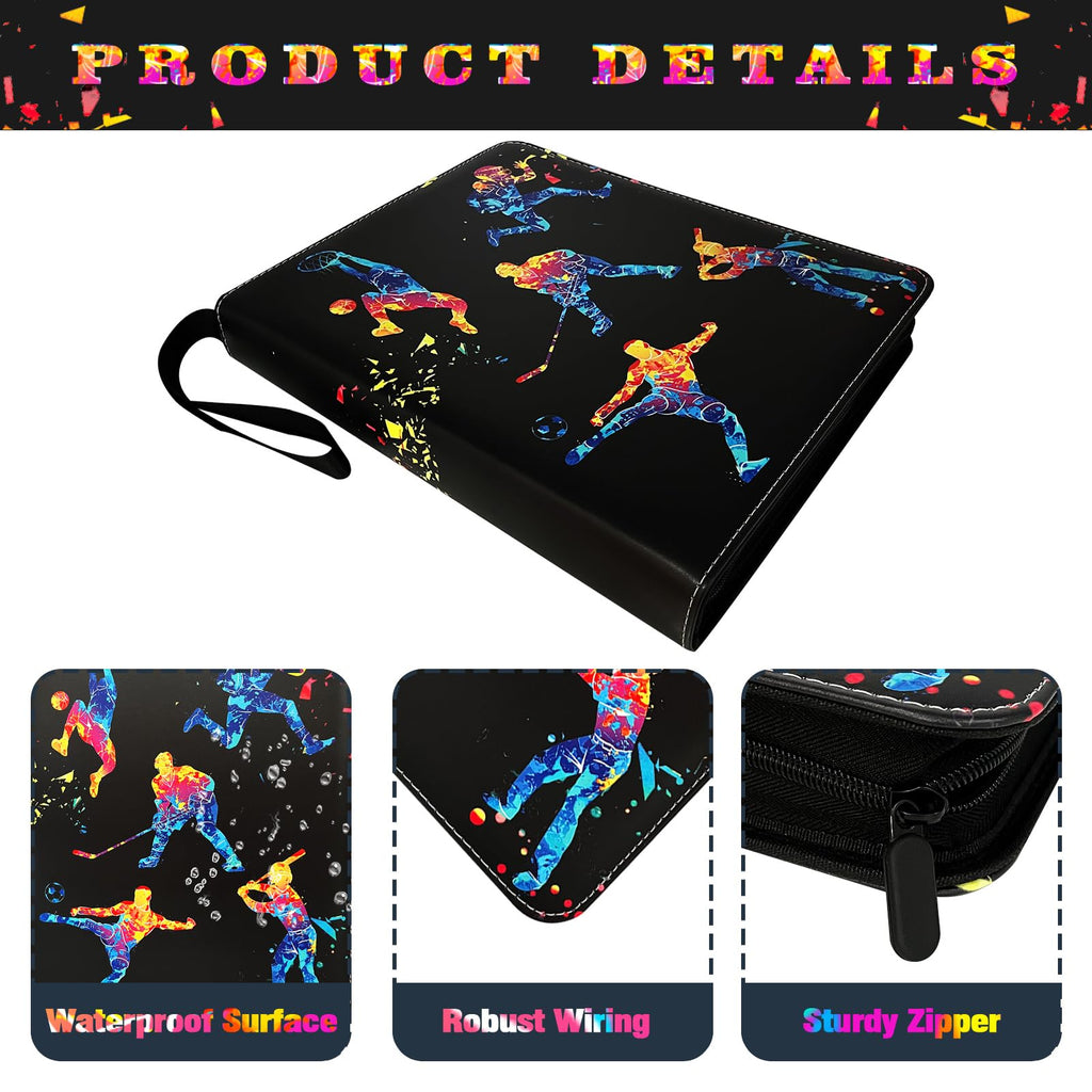 Yisheme 400-Pocket Sports Card Binder – 50 Removable Sleeves for Trading Cards