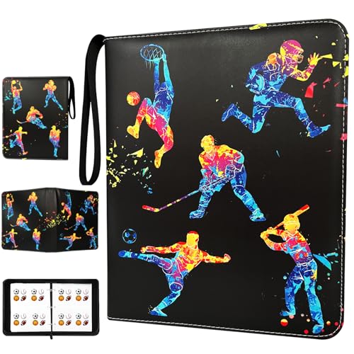 Yisheme 400-Pocket Sports Card Binder – 50 Removable Sleeves for Trading Cards