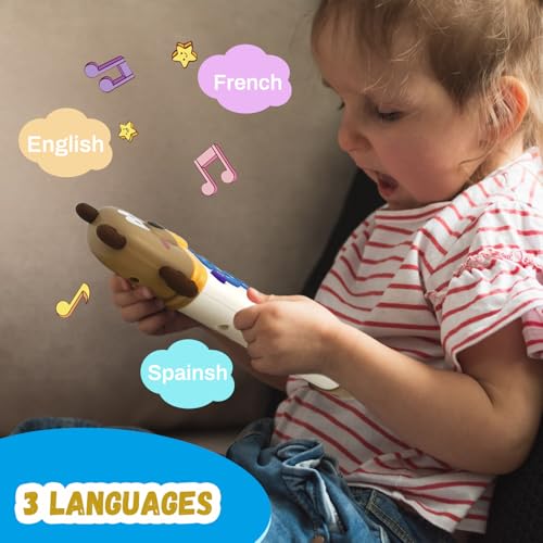 YLXHDO Baby Remote Control Toy with Music and Light – Toddler Early Education Learning Toy for Boys & Girls Ages 18 Months+ (Bear)