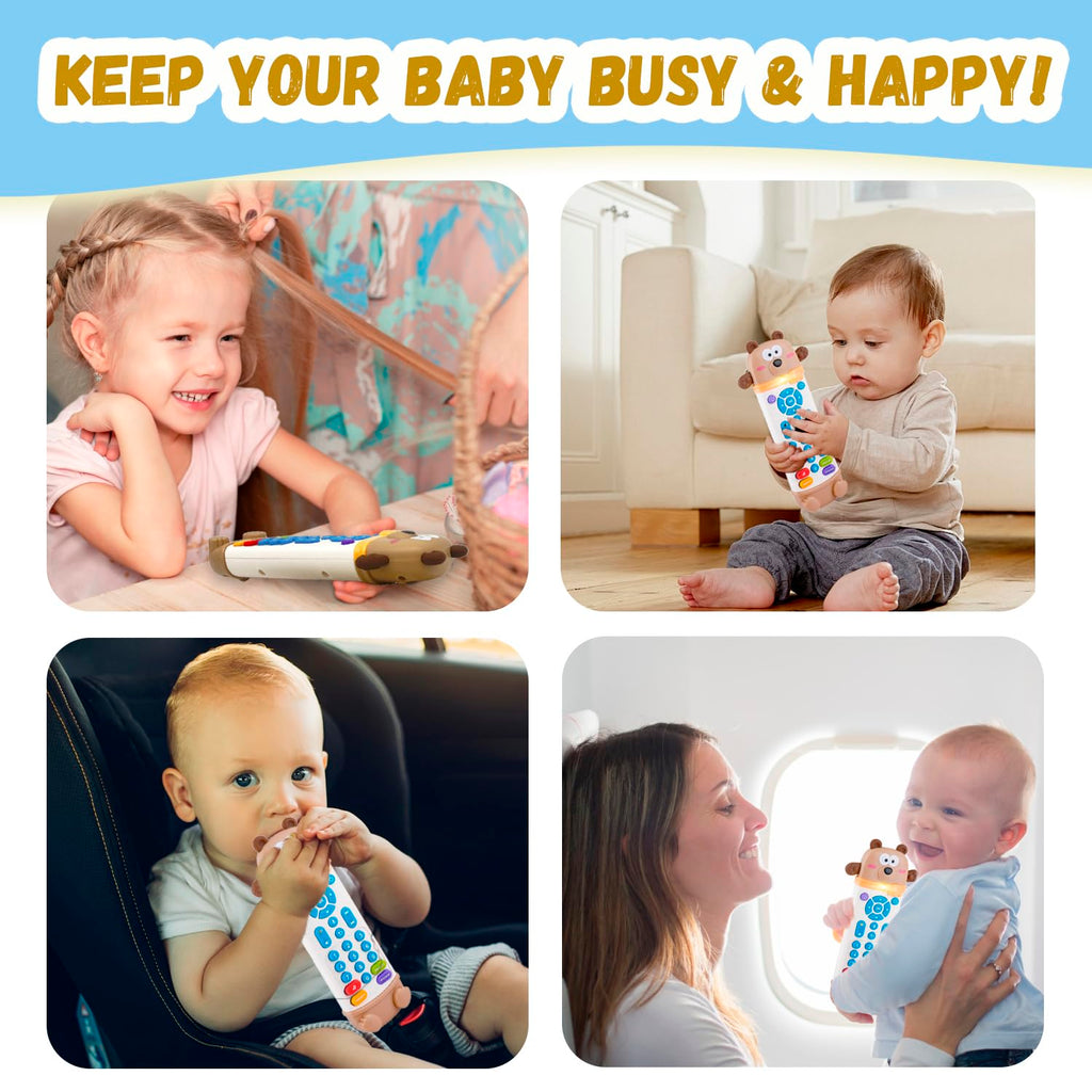 YLXHDO Baby Remote Control Toy with Music and Light – Toddler Early Education Learning Toy for Boys & Girls Ages 18 Months+ (Bear)