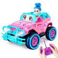 Ynybusi 1:20 Scale RC Monster Truck with LED Lights, DIY Stickers, and Doll Seat for Kids Ages 6-10