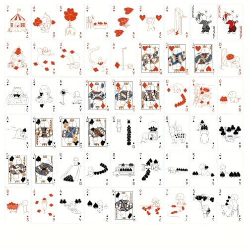 YOCEAN Cat Playing Cards (2 Decks) – 54 Unique Cat Designs per Deck, 3.5 x 4.5 Inches, Pink