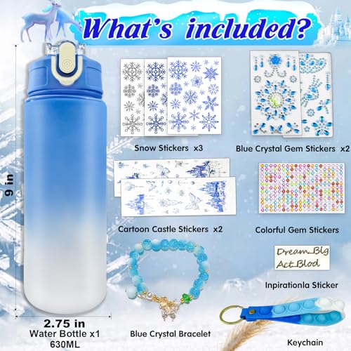 YOFUN Decorate Your Own Frozen Water Bottle Craft Kit for Girls Ages 3-8