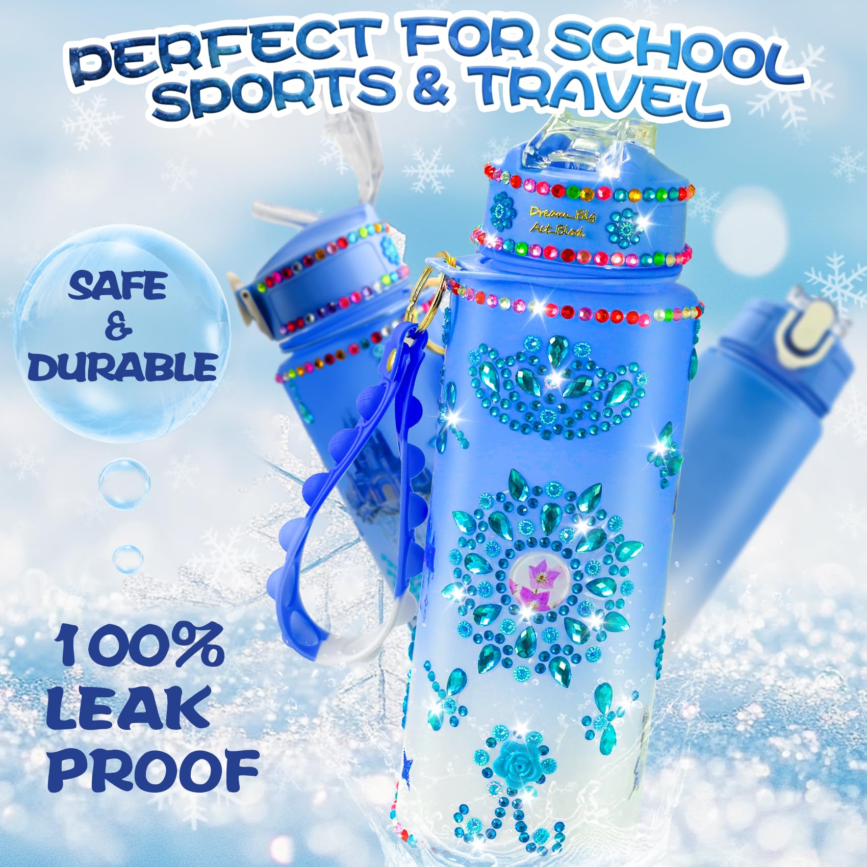 YOFUN Decorate Your Own Frozen Water Bottle Craft Kit for Girls Ages 3-8