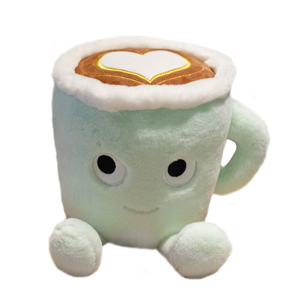 Yoholto 7.8-Inch Latte Plush Pillow: Soft Coffee Cup Stuffed Toy in Green