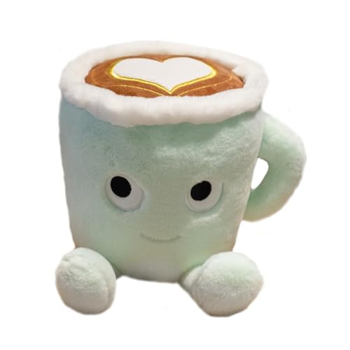 Yoholto 7.8-Inch Latte Plush Pillow: Soft Coffee Cup Stuffed Toy in Green