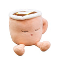 Yoholto Latte Plush Pillow – 7.8 Inch Pink Coffee Cup Stuffed Toy with Embroidered Face